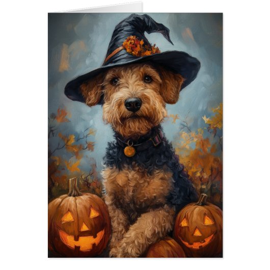 Sorcière d'Airedale Halloween (Devant)