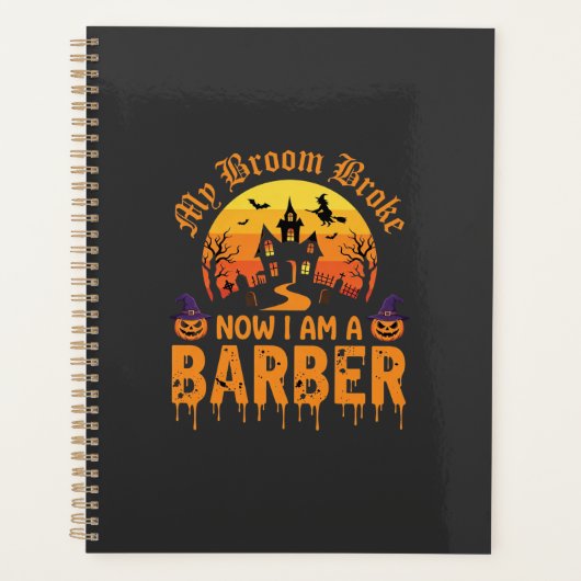 Sorcière de barbier d'Halloween Balai Cassé Maison (Devant)