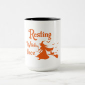 "Sorcière de repos visage Halloween Mug - Drôle Éf (Centre)