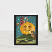 Sorcière de salutations Halloween vintage voler su (Devant)