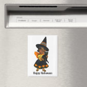 Sorcière d'Halloween avec Magnet Chat (In Situ (Lave-vaisselle))