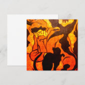 Sorcière d'Halloween avec une carte de chat noir (Devant / Derrière)