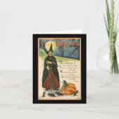 Sorcière d'Halloween Carte Vintage (Devant)