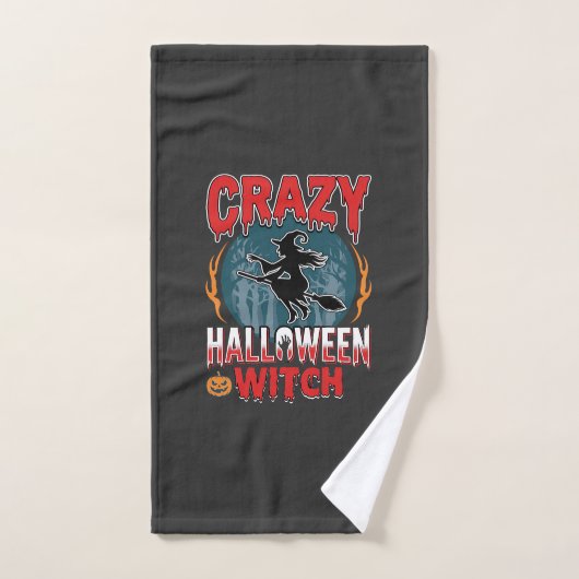 Sorcière d'Halloween folle balai volant design d'h (Serviette à main)