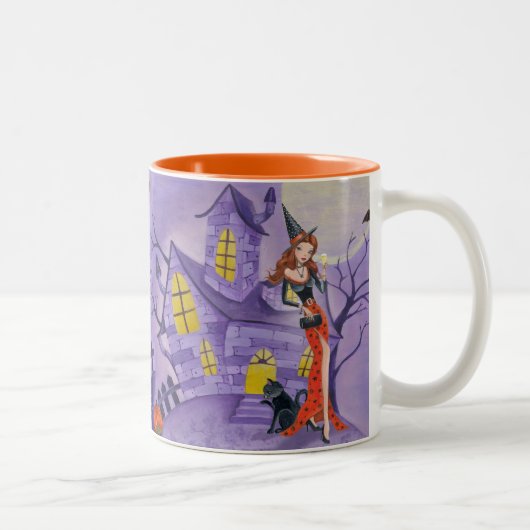 Sorcière d'Halloween - Mug à deux tons (Droit)