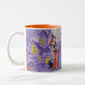 Sorcière d'Halloween - Mug à deux tons (Gauche)
