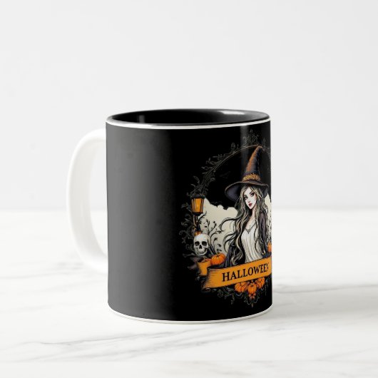 Sorcière d'Halloween & Mug de café classique Citro (Devant gauche)