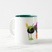 Sorcière d'Halloween personnalisée Mug de café noi (Devant gauche)