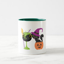 Sorcière d'Halloween personnalisée Mug de café noi