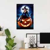 Sorcière d'Halloween sur affiche Citrouille (Bureau à domicile)
