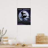 Sorcière d'Halloween sur une chambre avec affiche  (Cuisine)