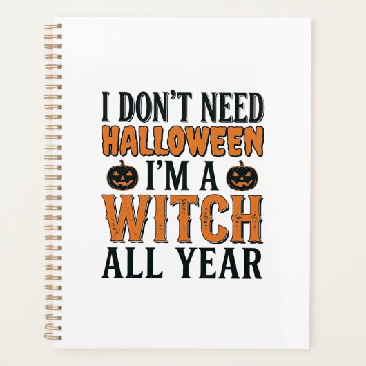 Sorcière drôle toute l'année Typographie Halloween (Devant)