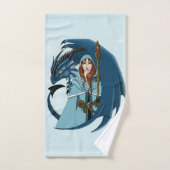 Sorcière du Dragon Bleu Flocons de Neige (Serviette à main)