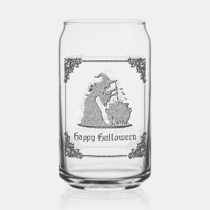Sorcière en argent et Halloween Cauldron