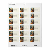 Sorcière en Étiquette de adresse Vintage Citrouill (Feuille entière)