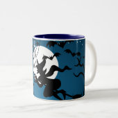 Sorcière et araignée sur le Web Halloween Mug pers (Devant droit)