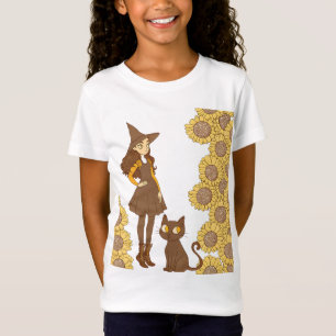 “Sorcière et chat d'Halloween, T-shirt en jersey f