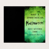 Sorcière et chaudron Halloween classe mini carte (Intérieur déplié)