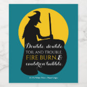 Sorcière et Lune Magique Spell Vin Étiquette (Étiquettes simples)