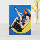 Sorcière fille à la broche sur la carte d'Hallowee (Fleur jaune)