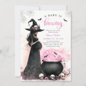 Sorcière Halloween Baby shower Invitation (Devant)