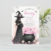 Sorcière Halloween Baby shower Invitation (Debout devant)