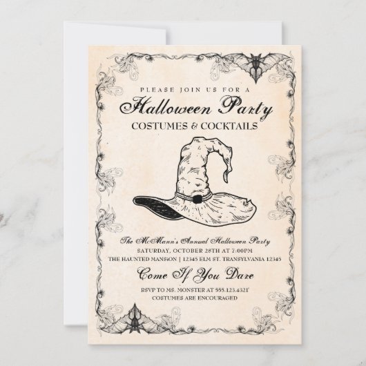 Sorcière Halloween Fête Invitation (Devant)