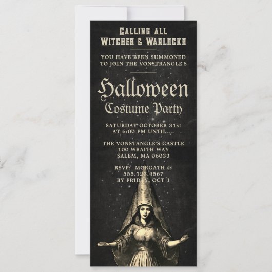 Sorcière Halloween Fête Invitation (Devant)