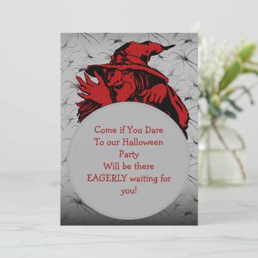 Sorcière Halloween Fête Invitation (Debout devant)