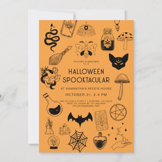 Sorcière Halloween Fête Invitation (Devant)