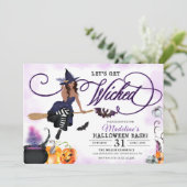 Sorcière Halloween Fête Invitation (Debout devant)