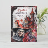 Sorcière Halloween Fête Invitation (Debout devant)