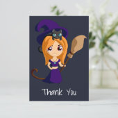 Sorcière mignonne en Casquette violet Merci de la  (Debout devant)