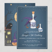 Sorcière Mignonne | Invitation d'anniversaire pour (Devant / Derrière)