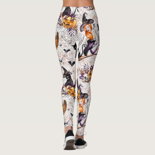 Sorcière Motif Halloween Leggings (Dos)