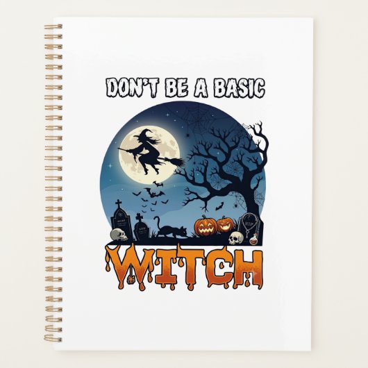 Sorcière Ne Sois Pas De Base Halloween Lune Chat C (Devant)
