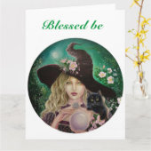 Sorcière qui peut béni être la carte de voeux (Fleur jaune)