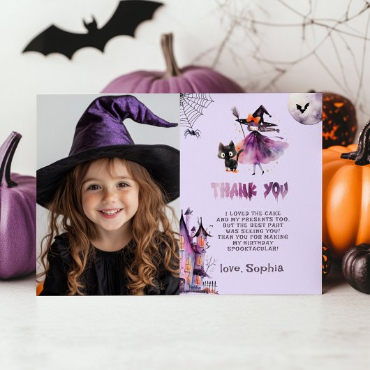 sorcière Spooktacular Carte de remerciements de pa