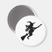 Sorcière sur un aimant en silhouette de chambre (Recto/Verso)