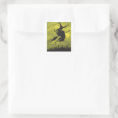 Sorcière Sur Un Stickers Broomstick (Sac)