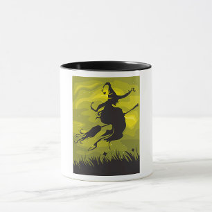Sorcière Sur Une Mug Broomstick