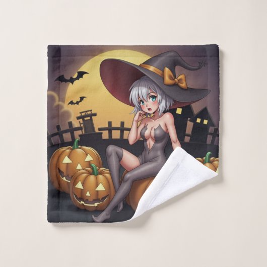Sorcière Torride dans le Champ de Citrouilles d'Ha (Gant de toilette)