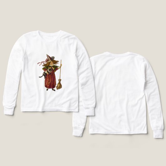 Sorcière vintage et chat (Motif Recto et Verso)