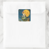 Sorcière Volant Past Moon - Sticker Halloween (Sac)