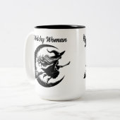Sorcière volant une chambre Mug à deux tons (Devant gauche)