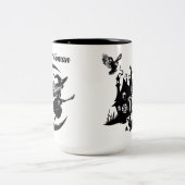 Sorcière volant une chambre Mug à deux tons (Centre)
