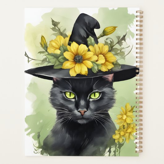 Sorcières Chat Noir Fleur Jaune Magique (Dos)