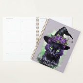 Sorcières Chat Noir Purple Flower Magie (Devant avec enveloppe)