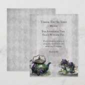 Sorcières gris clair Carte de remerciements à thé (Devant / Derrière)