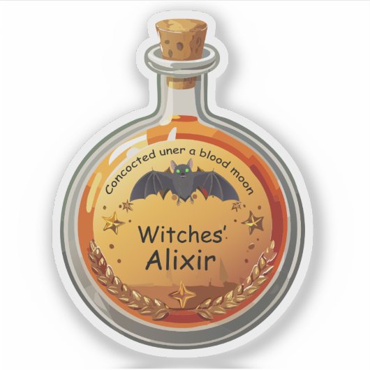 Sorcières Potion Sorcières Étiquette Alixir (Devant)